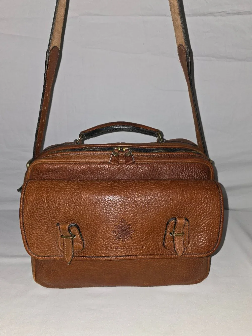 Vintage Territory Ahead Brown Full Grain Leather Overnight Weekender Travel Bag